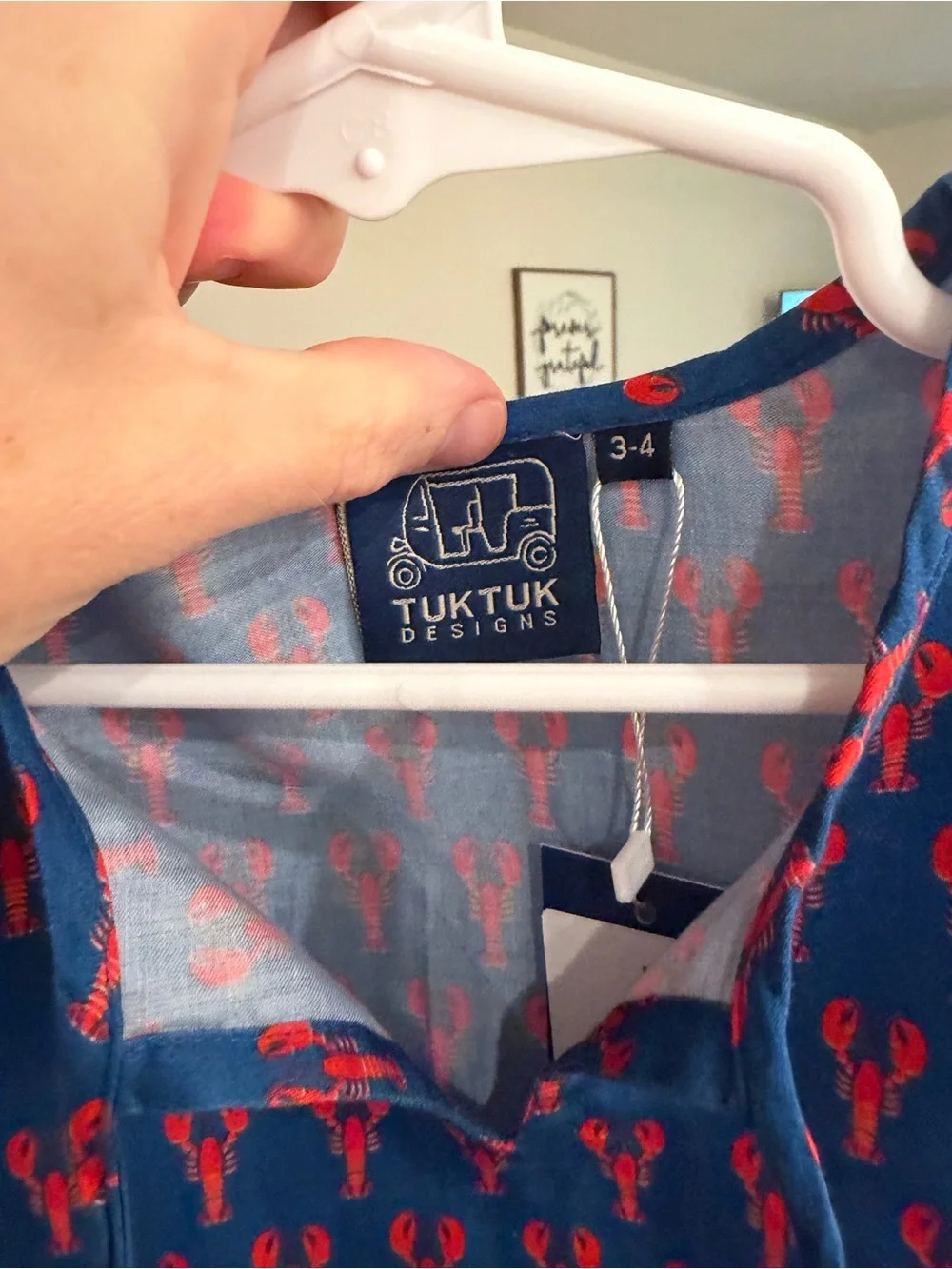 TukTuk Designs Blue Lobster Print Top